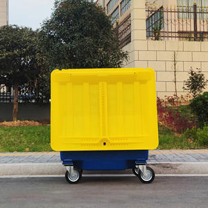 Speciale Prijs 1100 Liter Outdoor Openbare Grote Zware Industriële Wielen Metalen Staal Vuilnisbak <span class=keywords><strong>Trolley</strong></span>/ - Product Image 6