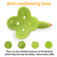 Siliconen babyfruitbijtring, voedselveilig, kauwbaar, anti-handzuigen, tweekleurig 3D aardbeienontwerp
