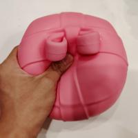 Jouet sensoriel anti-stress en TPR rose mignon en forme de cadeau, grand format, pour le bureau