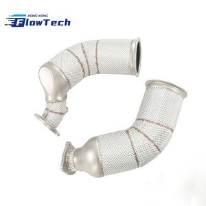 ท่อลง FlowTech SS304 คุณภาพสูง พร้อมแผ่นกันความร้อน สำหรับ Audi RS4 B9.5 RS5 F5 2.9T TFSI V6 EA839 – ติดตั้งแบบ Direct Bolt-On - Product Image 5