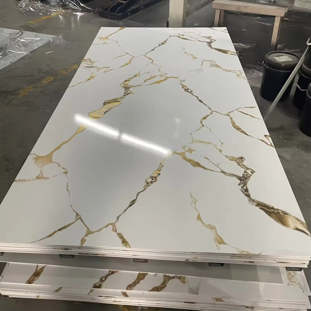 Factory Direct Sale 1220*2800*3mm Interior Decoration PVC Wall Panel Pvc Uv Marble Sheet 3D Wall Panel UV Sheet for Home Decor