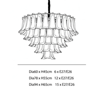 Lustre suspendu en verre artistique soufflé à la main, dégradé vert, en forme de pétale, style Murano, pour la décoration intérieure de villas et d'hôtels, lustre de luxe