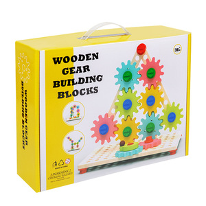 Bloques de Construcción de Madera Sin Bordes Afilados y No Tóxicos, con Engranajes y Tuercas, para el Reconocimiento de Colores, Regalo Educativo para Niños Pequeños - Product Image 4