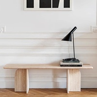 Table d'appoint de banc de lit en pierre de luxe moderne table d'appoint marbre d'alto Calacatta naturel pour villas chambres de luxe espaces café entrée