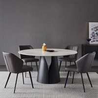 Table à manger populaire en marbre blanc 6 8 10 places ensemble 4 chaises Tables à manger centrales en marbre blanc Design moderne