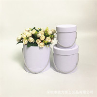 Boîte à fleurs ronde ondulée, coffret cadeau trois pièces, seau à fleurs trois pièces