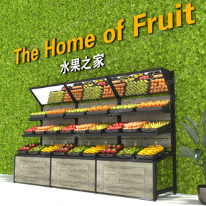 Étagères de présentation de fruits et légumes <span class=keywords><strong>en</strong></span> plastique pour supermarché, réfrigérateur à fruits - Product Image 6