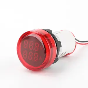 Mini medidor de voltaje de luz indicadora de 22mm y Medidor de amperios, luz LED, voltímetro Digital, amperímetro, amperímetro, 12mm, 2, 2, 1, 2, 1, 2, 2