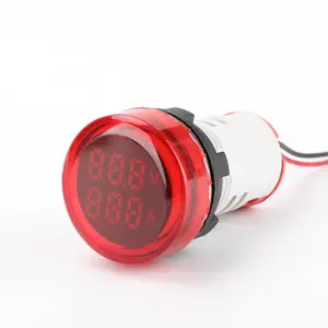 AD16-22VA 22mm mini medidor de luz indicador de tensão e medidor de amperímetros LED voltímetro digital Ammeter AC25-500v AC0-100A