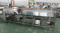 Nieuwe multifunctionele 304 roestvrijstalen fruit- en groentewasmachine met zachte borstels, waterwasmogelijkheden en droogreinigingsfunctie
