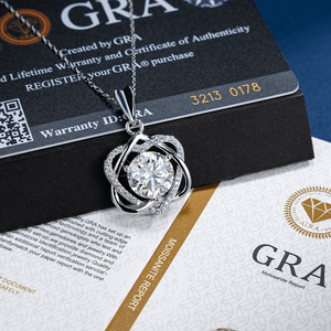 Gioielli Infinity Love, Ciondolo con Diamante Creato in Laboratorio da 1-5 Ct, Collana con Cuore in Moissanite per Donne, Placcato in Oro Bianco 14K su Catena in Argento S925 - Product Image 3