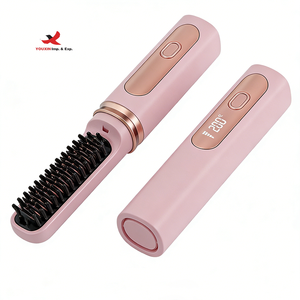 Peigne Lisseur Boucleur Multifonctionnel Électrique Sans Fil USB LED en Céramique Portable à Ions Négatifs GZ RTS Commande Mixte en Gros - Product Image 1