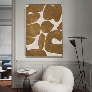 Vertical Peint À La Main Toile Géométrique Vert Peintures Abstraites Minimaliste Nordique Mur Art Décor À La Maison - Product Image 5