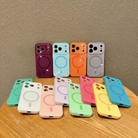 Étui magnétique de luxe couleur unie pour iPhone 18 17 16 15 14 Pro Max, coque arrière de protection antichoc en acrylique rigide + TPU avec grande fenêtre