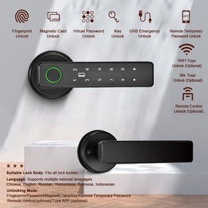 Vân tay điện xử lý khóa tuya nhà thông minh Mật khẩu mã sinh trắc học vân tay cửa xi lanh Ổ khóa cho cửa gỗ - Product Image 3