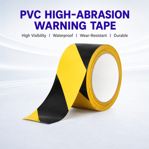 เทปทำเครื่องหมาย PVC กันน้ำแบบด้านเดียว เทปแบ่งโซนเตือนความปลอดภัยแบบพิเศษพร้อมกาวไวต่อแรงกดชนิดยาง - Product Image 1