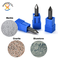 Fraise de gravure CNC Warrior's Bit haute précision en diamant et PCD pour marbre et granit, 6 cannelures, OEM