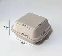 Boîte à gâteaux biodégradable Boîte d'emballage de hamburger jetable Boîtes de nourriture à emporter de restaurant Conteneur à gâteau peint à la main Mini Bento