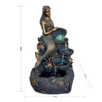Fontaine Sirène Enchantée avec Boule de Cristal Lumineuse LED, Étanche, Écologique, Décoration Intérieure pour Jardin et Maison, Fontaine d'Eau