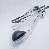 Bateau de kayak transparent en PVC pour le commerce international, idéal pour la photographie de mariage, modèle populaire, monoplace ou biplace, portable pour la plage et la dérive