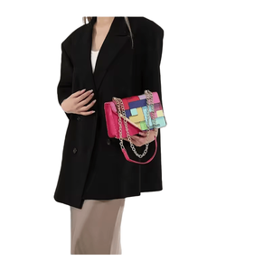 Sac à main carré petit et tendance pour femmes, en gros, avec blocs de couleur, à porter sous le bras, pour femmes, en gros - Product Image 2