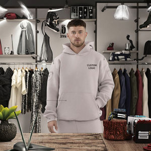 Sweat à capuche en molleton décontracté pour homme personnalisé 2025, jogging en plein air, logo brodé vintage, coupe ample - Product Image 3