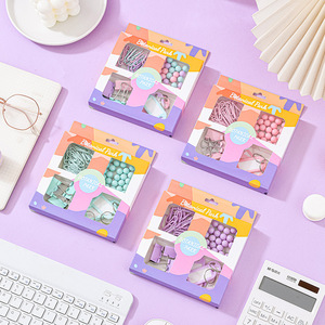 Botanical Park Paper Clips Set 50 Mm Metal Plastic Colorful Office Stationery Gift Packaging - Product Image 2