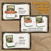 Mini livre 3D pop-up pliable Monde des Dinosaures, pendentif porte-clés, jouets scène Jurassic, en plastique ABS, cadeau créatif et original pour enfants, 2 styles