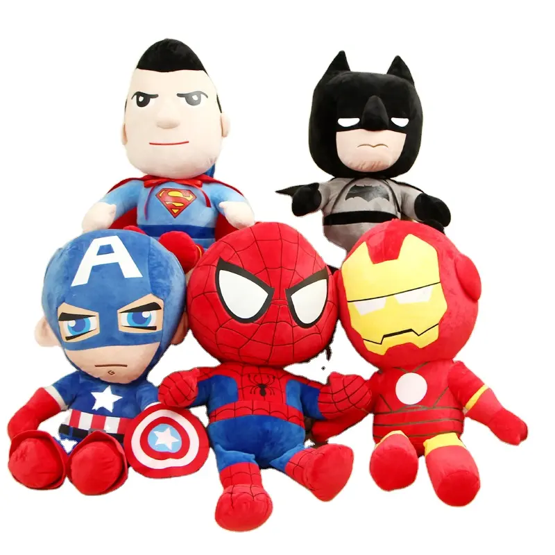 도매 컬렉션 애니메이션 아메리카 캡틴 부드러운 봉제 인형 장난감 스파이더맨 슈퍼 히어로 봉제 완구