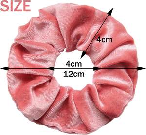 Coleteros Elásticos de Terciopelo para Otoño e Invierno, Accesorios para el Cabello, Coleteros Suaves de Color Rojo y Rosa para Mujeres y Niñas - Product Image 2