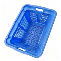 Panier en plastique ventilé avec poignée métallique pliable pour le stockage des fruits et légumes, la collecte et le transport en supermarché