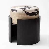 Tabouret en bois massif style Wabi-sabi, banc à chaussures, siège de coiffeuse de style chinois moderne, pouf de luxe léger et design