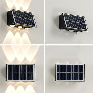 Lampu cuci dinding bertenaga surya <span class=keywords><strong>LED</strong></span> lampu sorot tenaga surya IP65 tahan air untuk taman Villa eksterior lanskap Sensor gerak pencahayaan