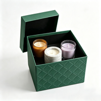Boîte cadeau en papier rigide personnalisée avec embossage, boîte de rangement de luxe avec couvercle et base pour bougies