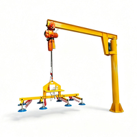Grue à flèche rotative légère de 200 kg avec ventouse pour petite découpeuse laser