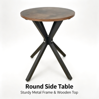 Vente flash - Table d'appoint rétro pour salon, salle à manger, cuisine et salle de lecture