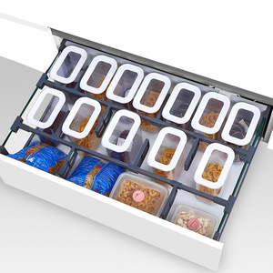 Adjustable <b>Drawer</b> Organizer System For Kitchen Cabinet <b>Storage</b> With Free Partitioning Combination Rectangular Design - Product Image 1