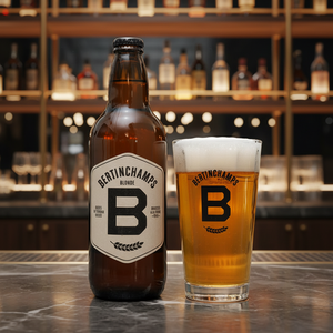 Cerveza Rubia Bertinchamps, Cervecería Belga, Cerveza Auténtica, Etiqueta Blanca, Botella de 500 ml * 20 Botellas, 6.2% ABV, Alto Contenido Alcohólico - Product Image 1