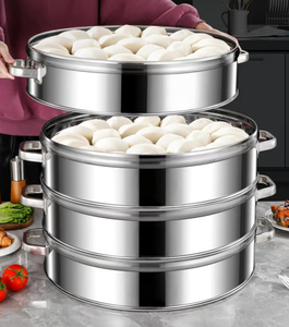 Vaporiera Commerciale in Acciaio Inox a 5 Livelli, 38cm-62cm, per Gas e Induzione, per Hotel e Ristoranti - Product Image 3