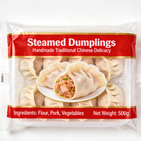 Bolsas de Plástico para Alimentos, Venta Directa de Fábrica, Congelables, Impresión Personalizada, Sellado Trasero, Empaque de Plástico para Dumplings Congelados