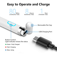 Pena Stylus Universal, pena Stylus Universal dengan saklar tekan presisi tinggi halus dan akurat dengan ujung untuk ponsel Android Tablet Pen