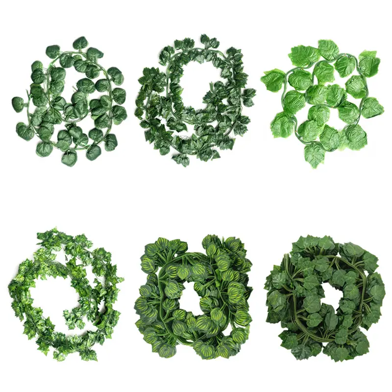 2023 Kunstpflanzen Creeper grünes Blatt Ivy Reben für Zuhause Hochzeit Dekoration Großhandel diy hängende Girlande Kunstblumen