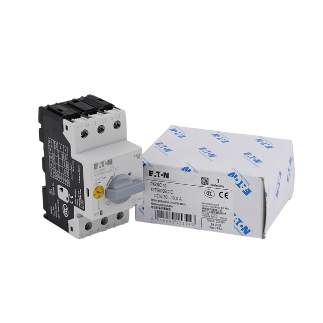 EATON PKZMC-10 3P MPCB 6.3~10A Thermal Magnetic Motor Protector 65kA 690VAC DIN Rail 4kW Motor Overload Short-circuit Protection