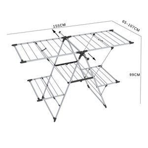 Hot Bán 17.5M Nặng-Nhiệm Vụ Thép Không Gỉ Khô Giá Rustproof Làm Khô Không Khí Đứng Có Thể Điều Chỉnh Cánh Ngoài Trời Khô Giá - Product Image 2