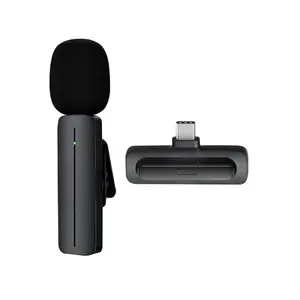 Cordless Studio Recording Microfone Sistema Lavalier Lapel Mic Microfone Para Celular