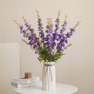 80cm di seta lungo ramo Delphinium stelo <span class=keywords><strong>fiori</strong></span> <span class=keywords><strong>viola</strong></span> blu floreale matrimonio - Product Image 1