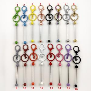 Personnalisé perlé 16 couleurs fermoir porte-clés bricolage perles de silicone bijoux artisanat perles porte-clés barres pour Halloween cadeau de noël - Product Image 2