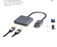 DP1.4 2 Port DisplayPort MST Hub 8K @ 60Hz DP1.4 à 2x DP Multi Monitor Splitter (MSTDP123DP) pour 2 DP Monitor Setup Ultra HD KVM