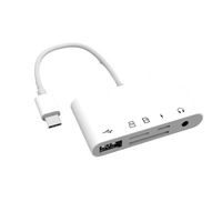Adaptador de Audio USB Tipo C/IOS para Auriculares, Conector para Tarjetas SD y TF, Adaptador OTG para Cámara