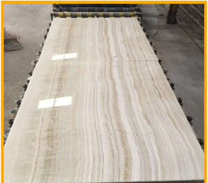 กระเบื้องแผ่นหินอ่อนโอนิกซ์สีขาวเส้นเลือดตรง - Product Image 2